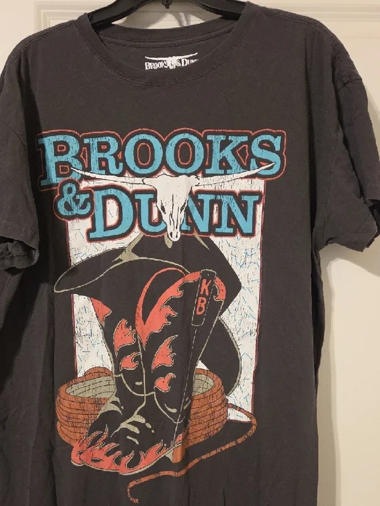 Brooks & Dunn Black Graphic Fringe Short Sleeve Tee Dress - Picture 3 of 4